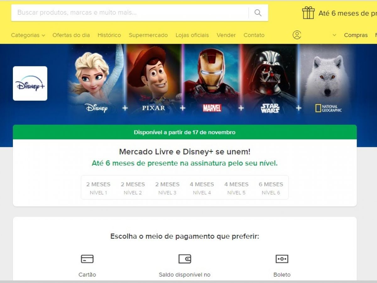 disney plus mercado livre nível 6