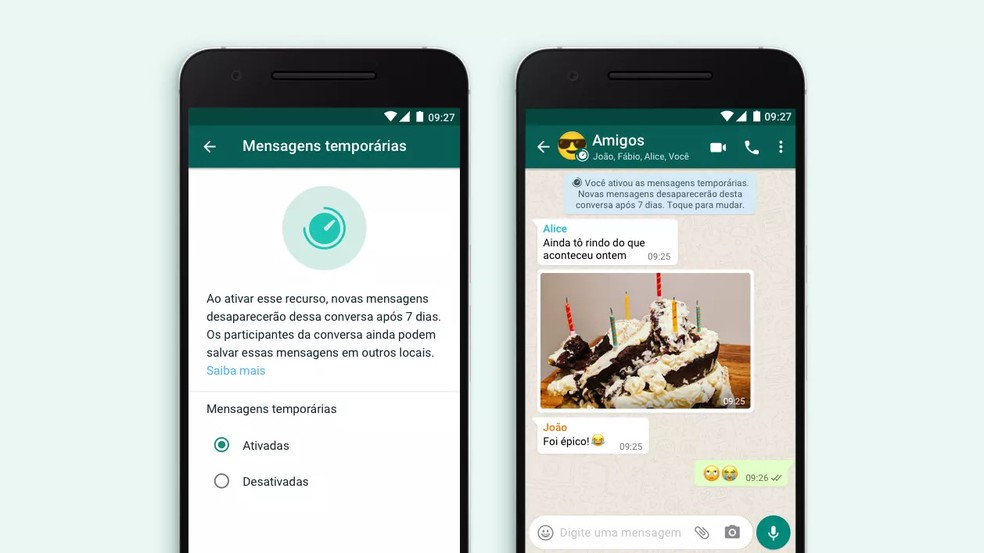 WhatsApp lança recurso de mensagens temporárias, que desaparecem após sete dias