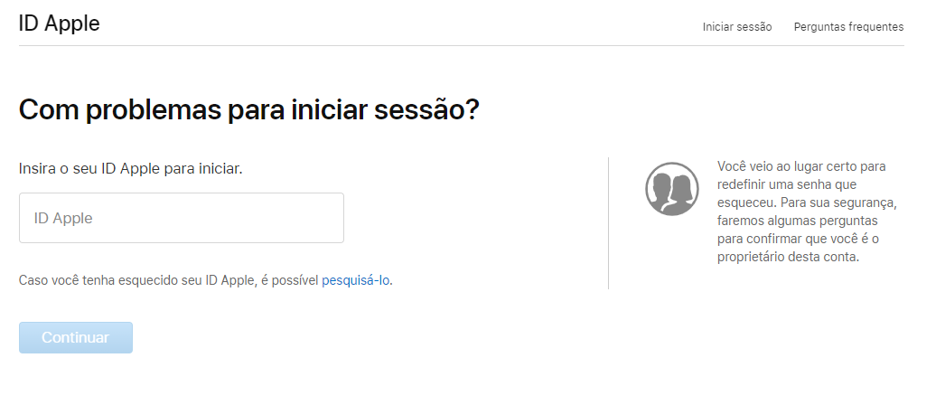 Como redefinir a senha do ID Apple