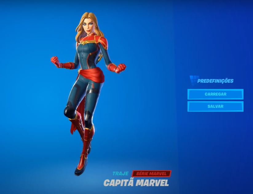 Skin da Capitã Marvel no Fortnite
