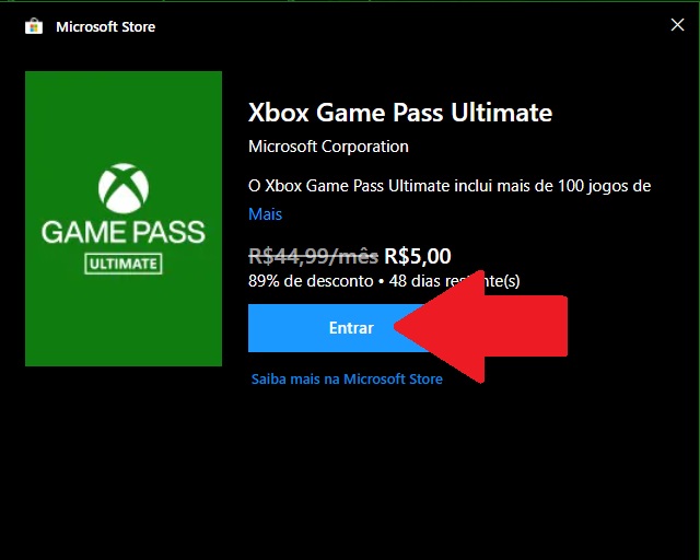 Está de volta promoção Xbox Game Pass Ultimate por 5 reais : r