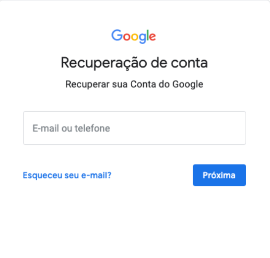 como fazer recuperação de conta google