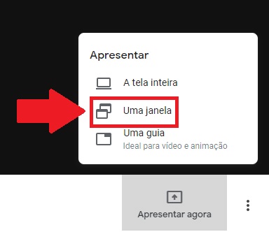 Apresentando PowerPoint no Google Meet