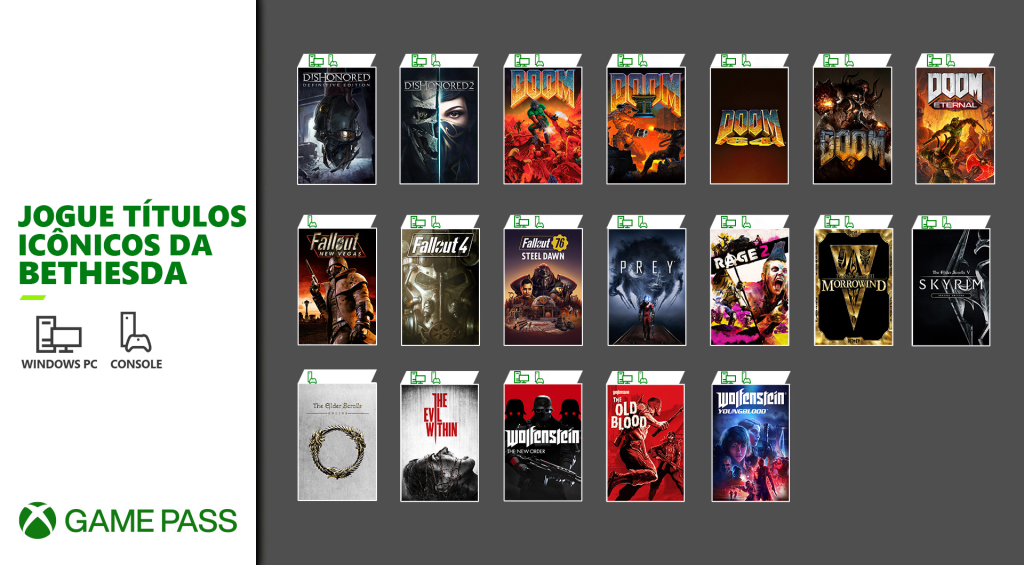 Jogos da Bethesda que chegam amanhã ao Xbox Game Pass