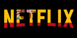 Logo da Netflix com a bandeira da Espanha