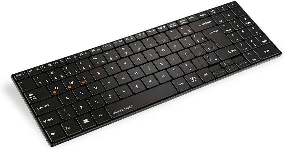 teclado em preto com teclado numérico a direita