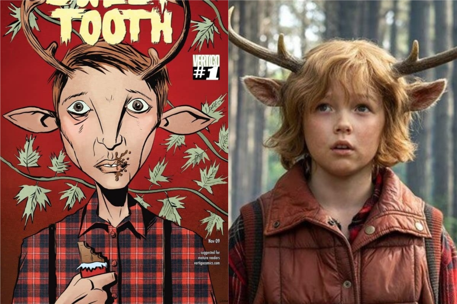 Conheça as diferenças entre a série Sweet Tooth e os quadrinhos (Imagem: Reprodução/Netflix | DC Comics)