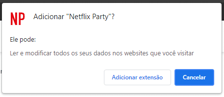 Adicionar a extensão Netflix Party