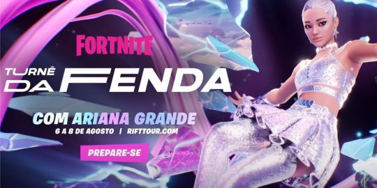 Descubra como vai funcionar o show da Ariana Grande na Turnê da Fenda do Fortnite (Imagem: Divulgação/Epic Games)