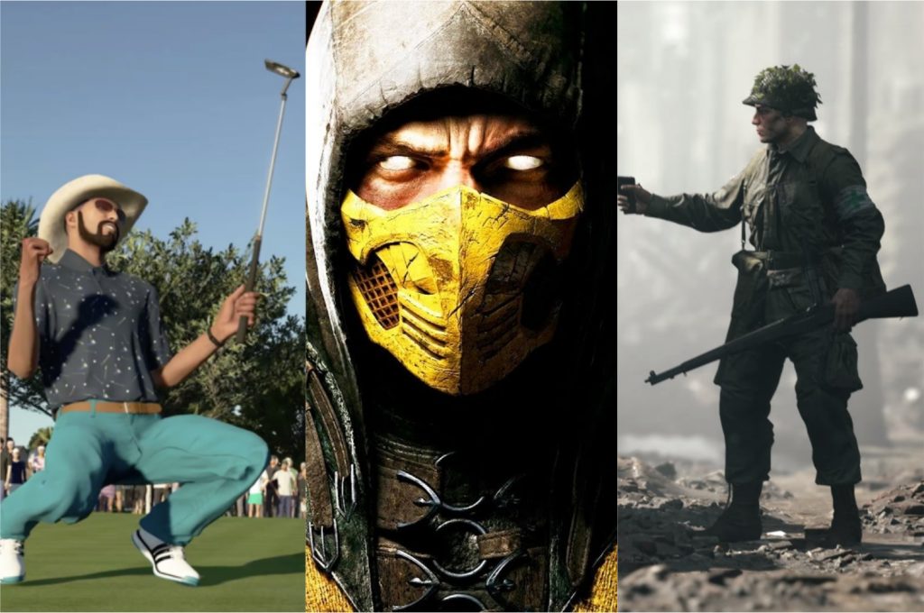 PGA Tour 2K21, Mortal Kombat X e Hell Let Loose são os possíveis jogos do PlayStation Plus em outubro de 2021 (Imagem: Reprodução/ 2K Sports | Warner Bros. | Team17)