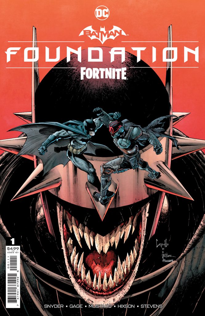 Capa do quadrinho Batman/Fortnite: Fundação #1 (Imagem: Divulgação/Epic Games | DC Comics)