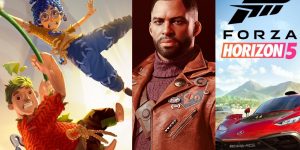 It Takes Two, Deathloop e Forza Horizon 5 foram alguns dos destaques entre os vencedores do The Game Awards 2021 (Imagem: Reprodução/Hazelight Studio | Arkane Studios | Microsoft Game Studios)